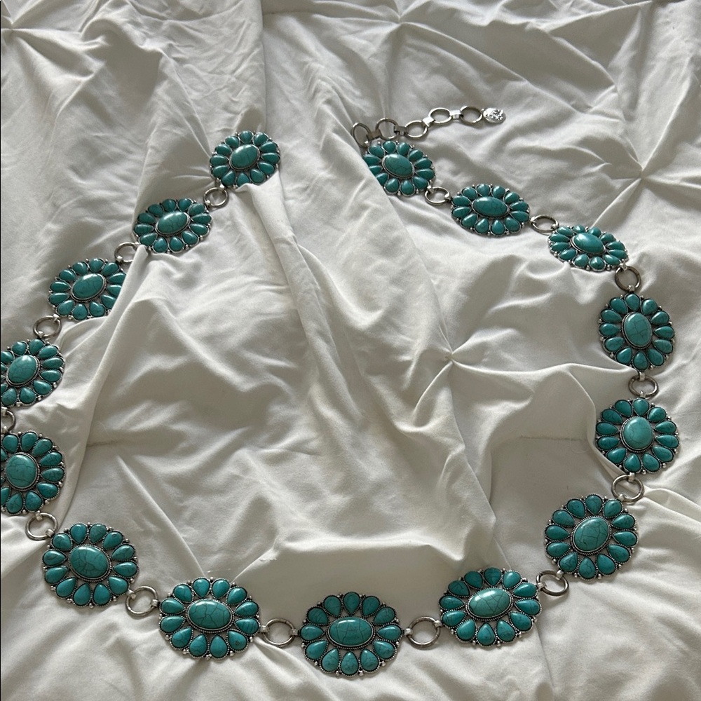 Turquoise Floral Concho Belt - Women Jewelry